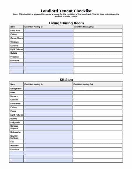 Rental Inspection Checklist Template
