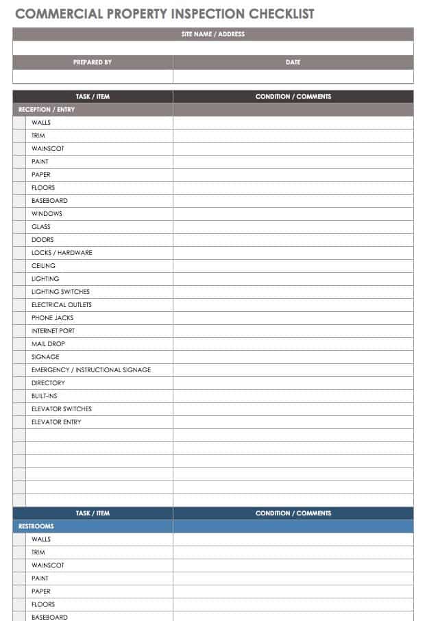 Rental Inspection Checklist Template