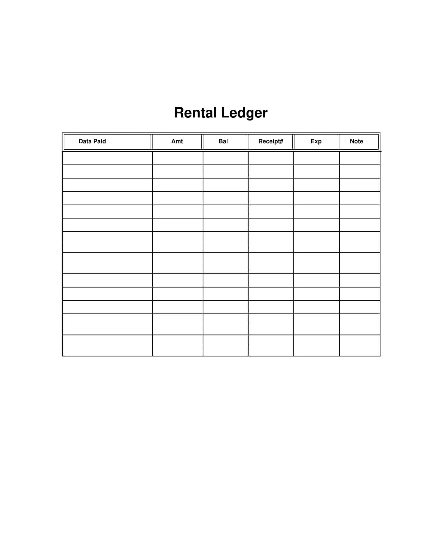 Rental Ledger Template Example Rental Ledger Template Example