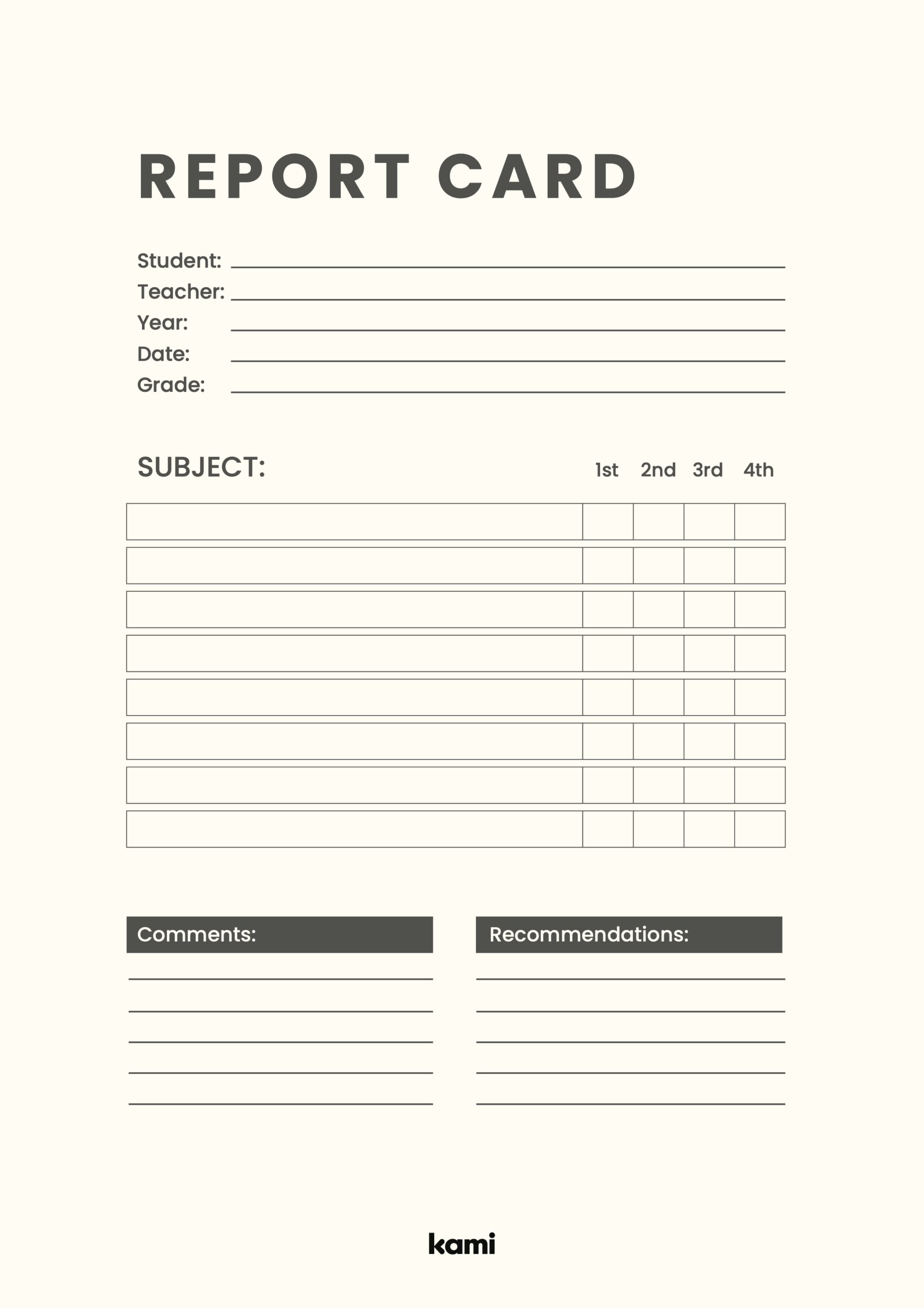 Report Card Template