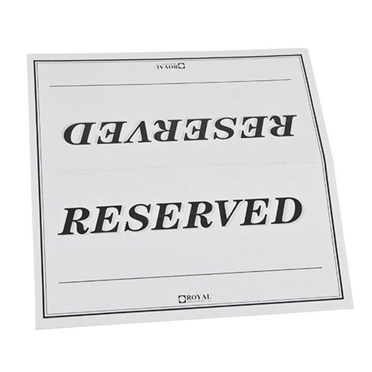 Reserved Table Sign Template