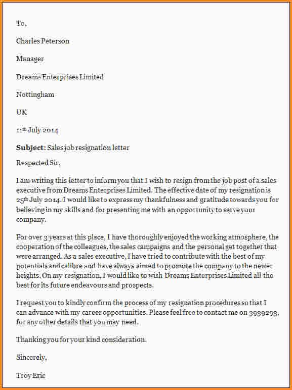 Resignation Letter Template for Nurses