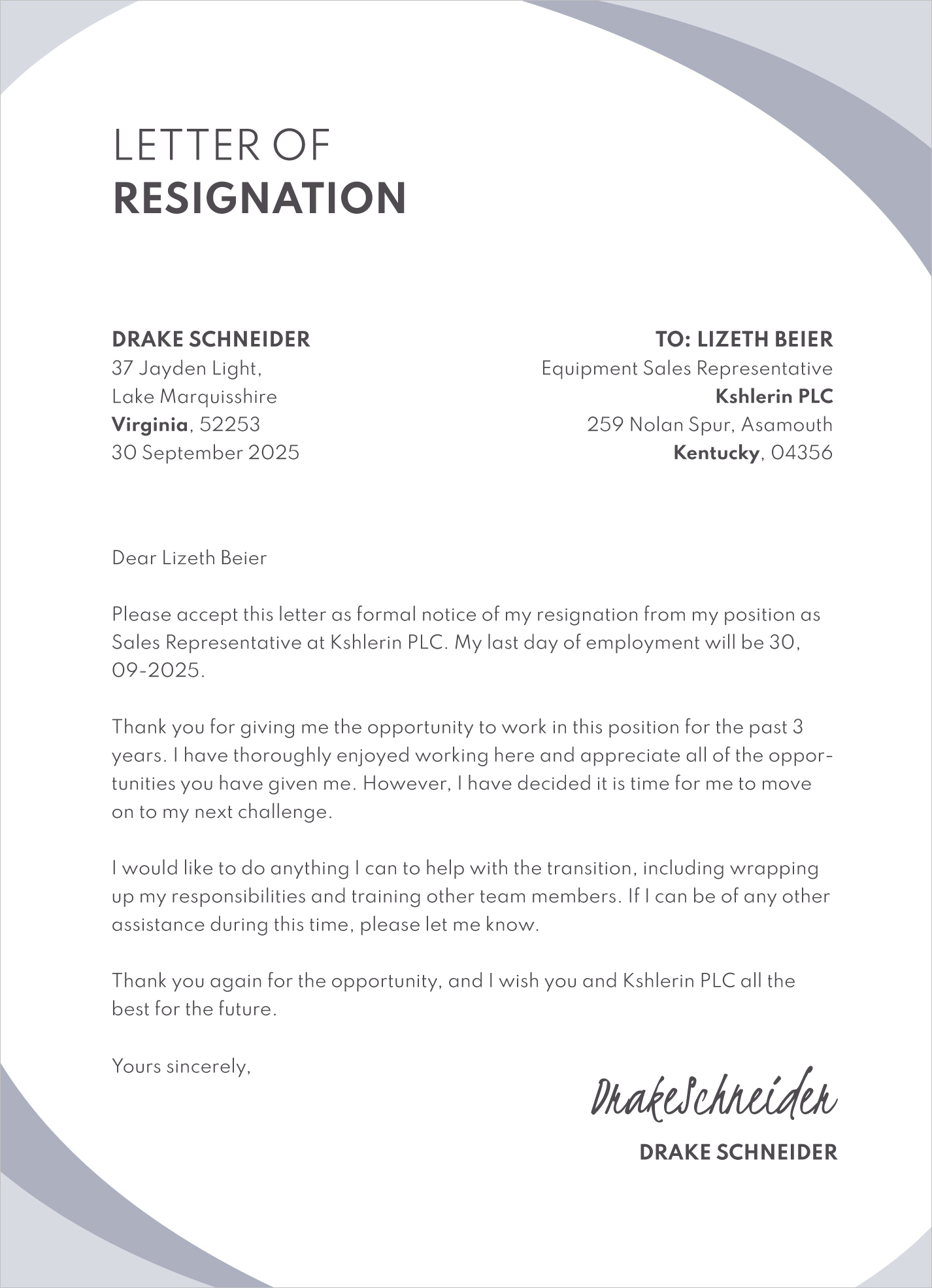 Resignation Letter With Notice Resignation Letter With Notice