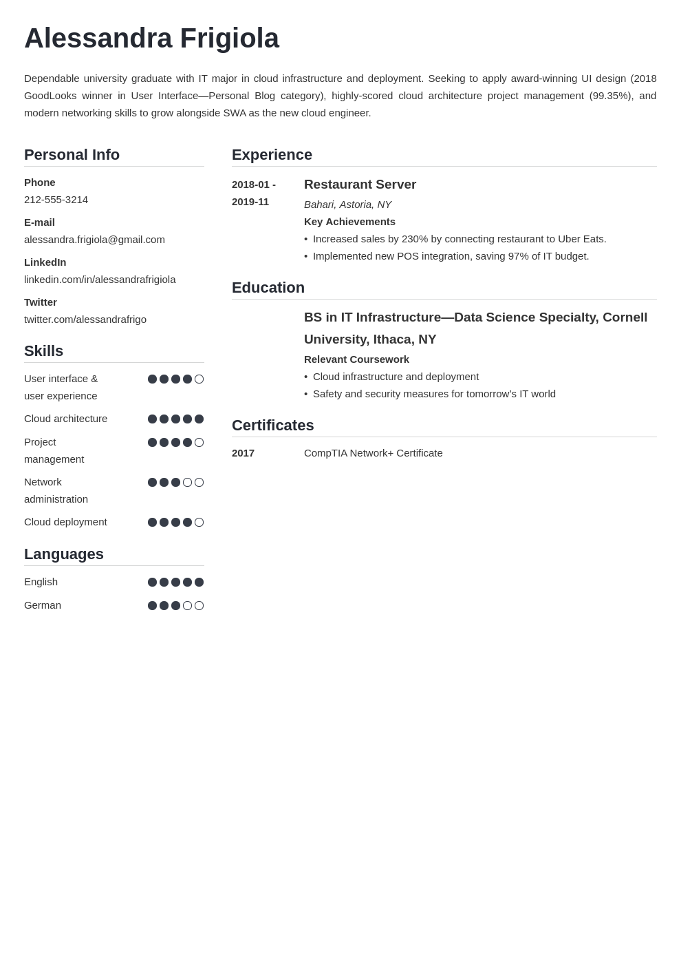 Resume With No Work Experience Template