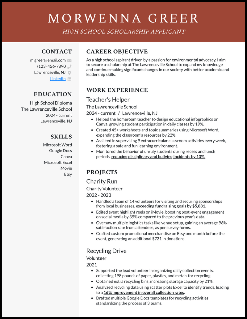 Resume With No Work Experience Template