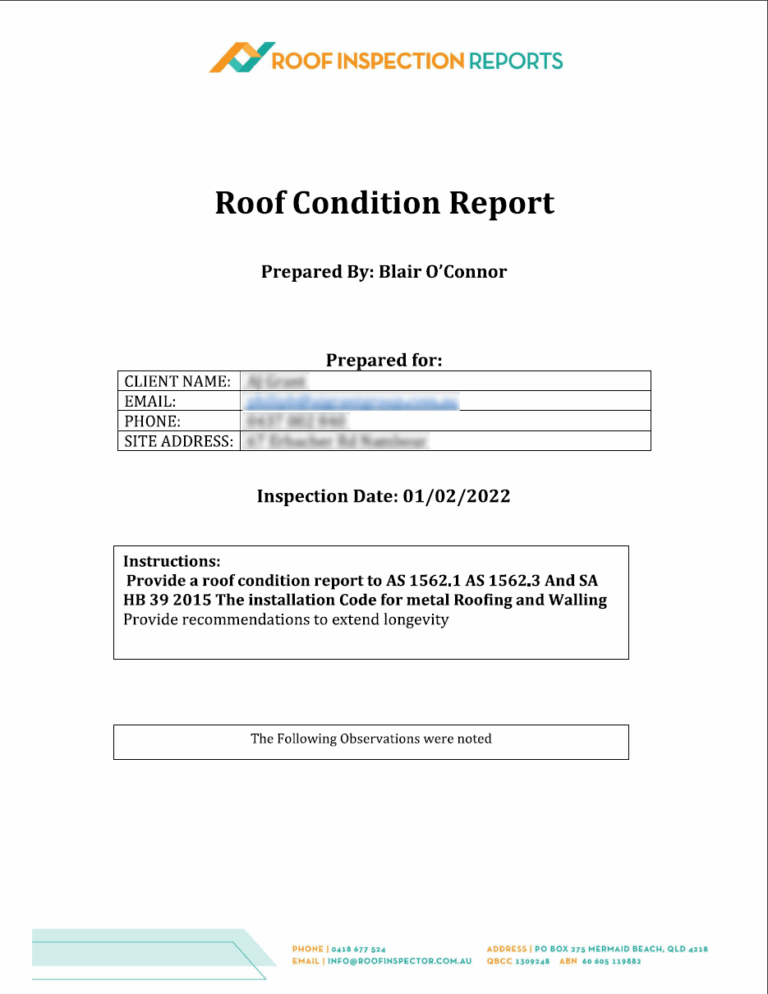 Image 2 for Roof Inspection Report Template