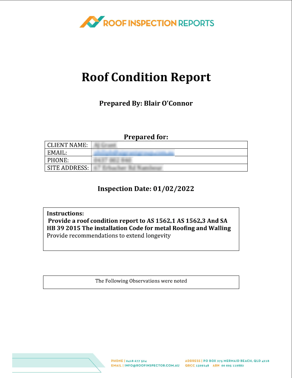 Roof Inspection Checklist Template