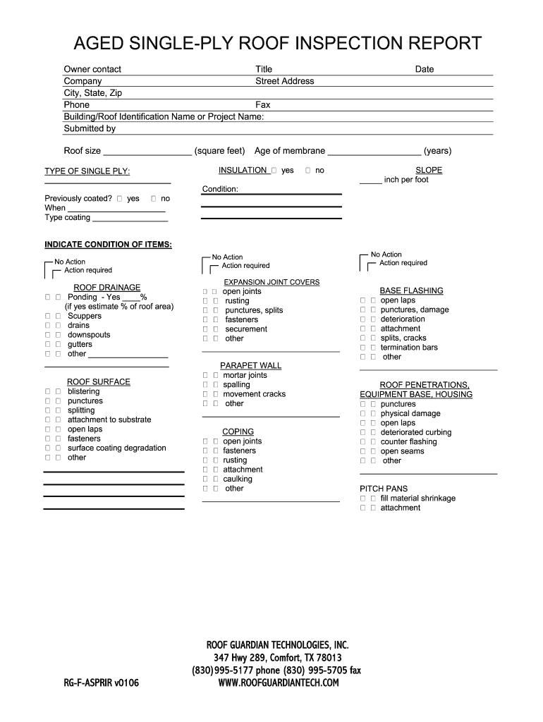 Roof Inspection Checklist Template