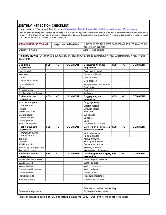 Roof Inspection Checklist Template