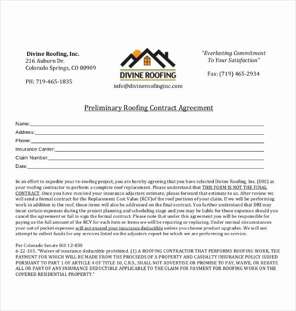 Roofing Contract Template