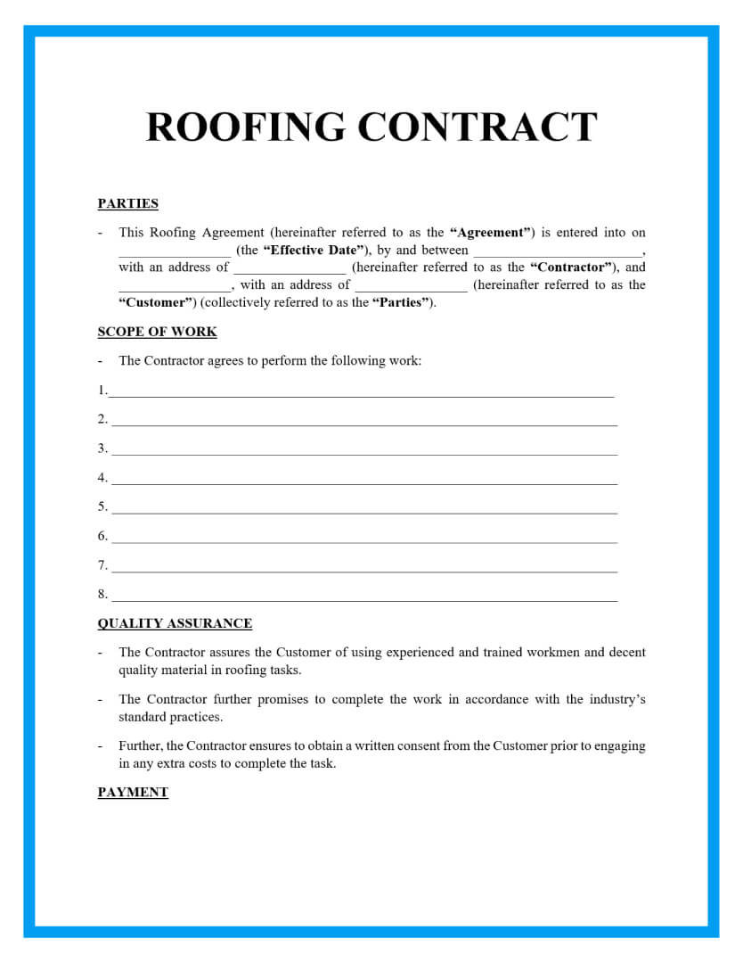 Roofing Contract Template