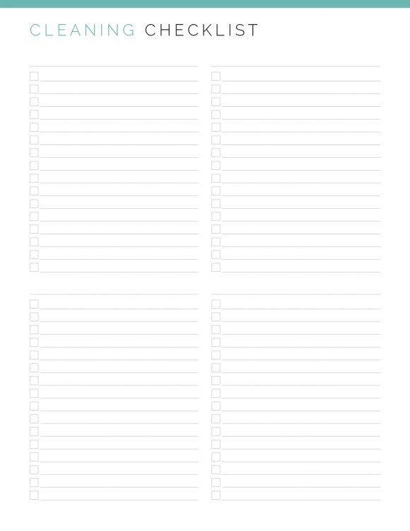 Room Cleaning Checklist Template