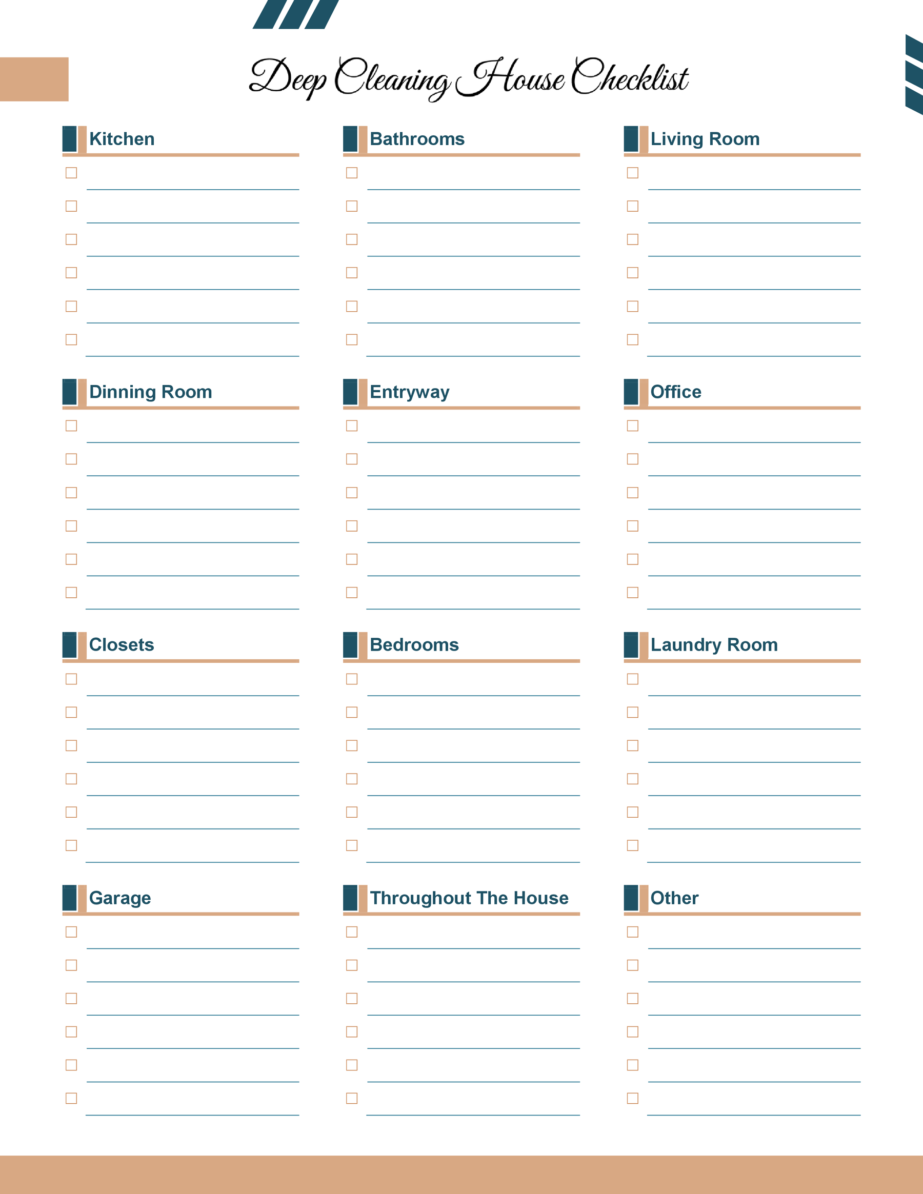 Room Cleaning Checklist Template