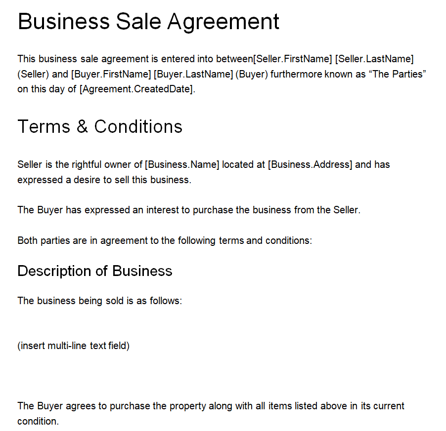 Sales Contract Template