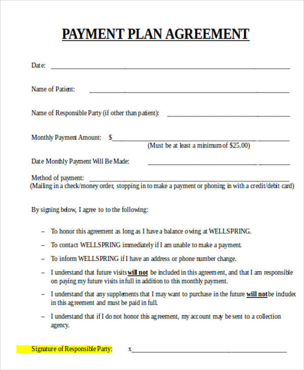 Sample Payment Plan Agreement Template Sample Payment Plan Agreement Template