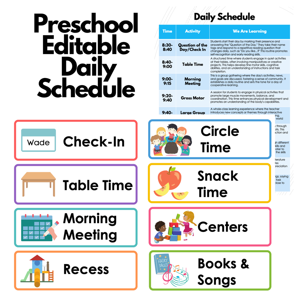 Sample Preschool Daily Schedule Template Sample Preschool Daily Schedule Template