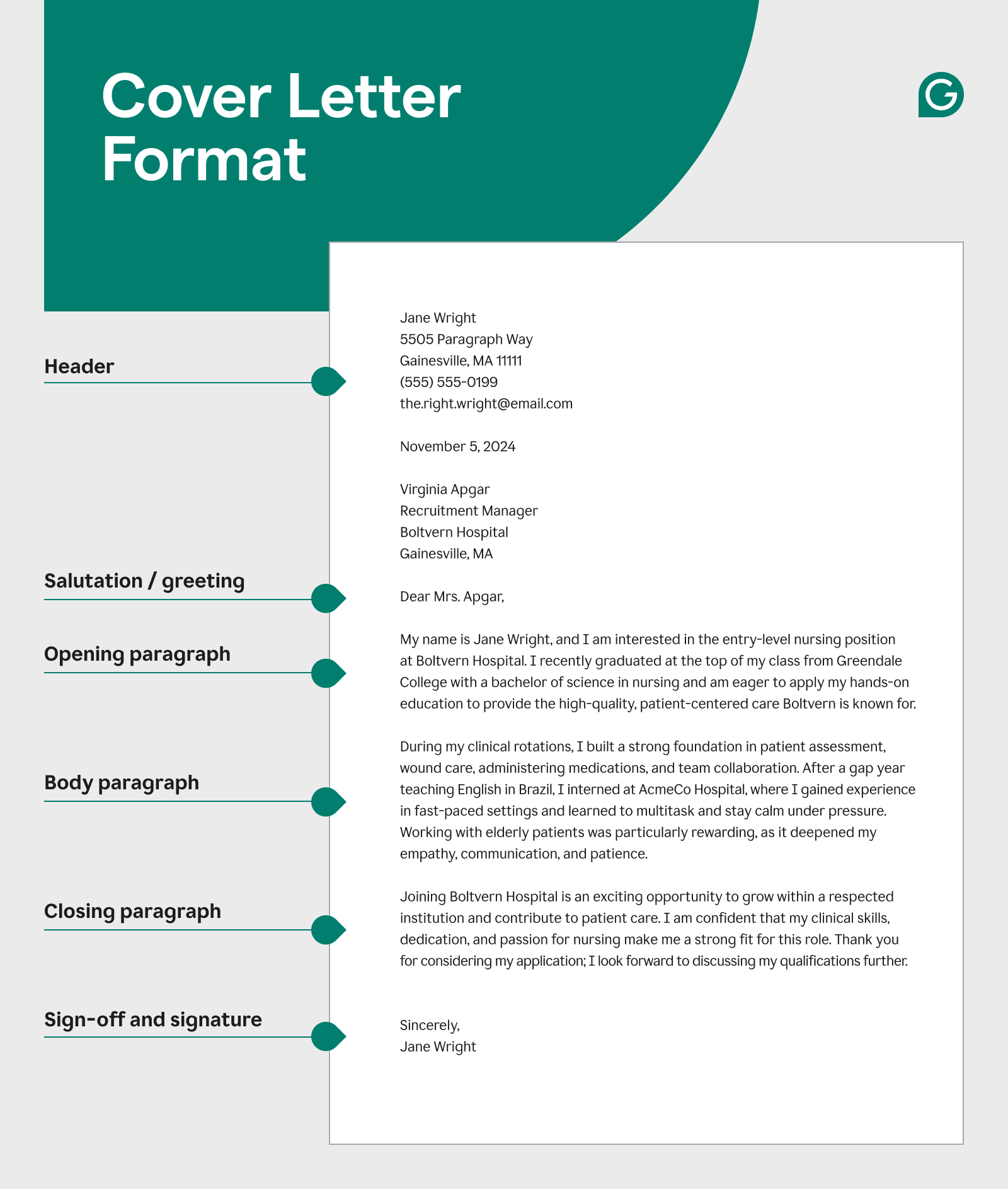 Sample Professional Cover Letter Template Sample Professional Cover Letter Template