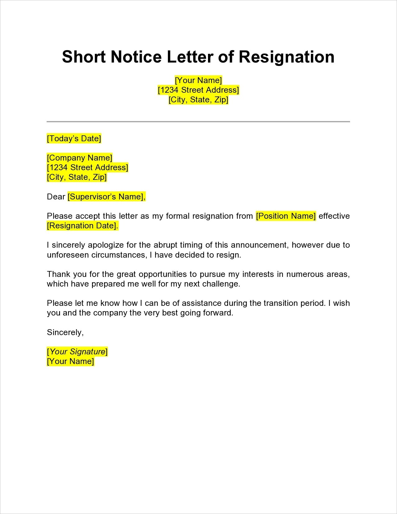 Sample Resignation Letter With Notice Sample Resignation Letter With Notice