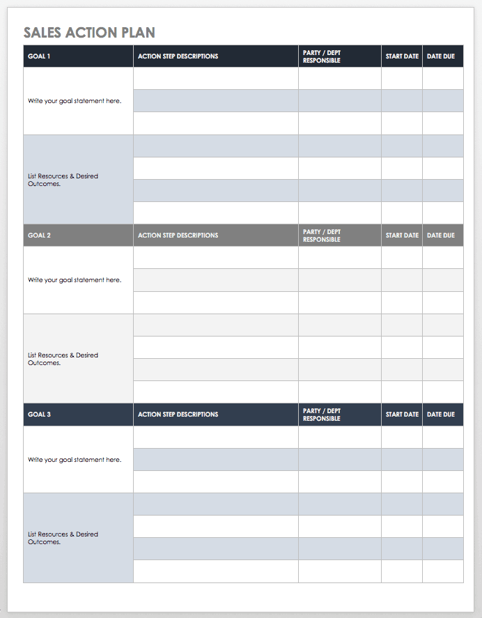 Sample Sales Plan Template Sample Sales Plan Template