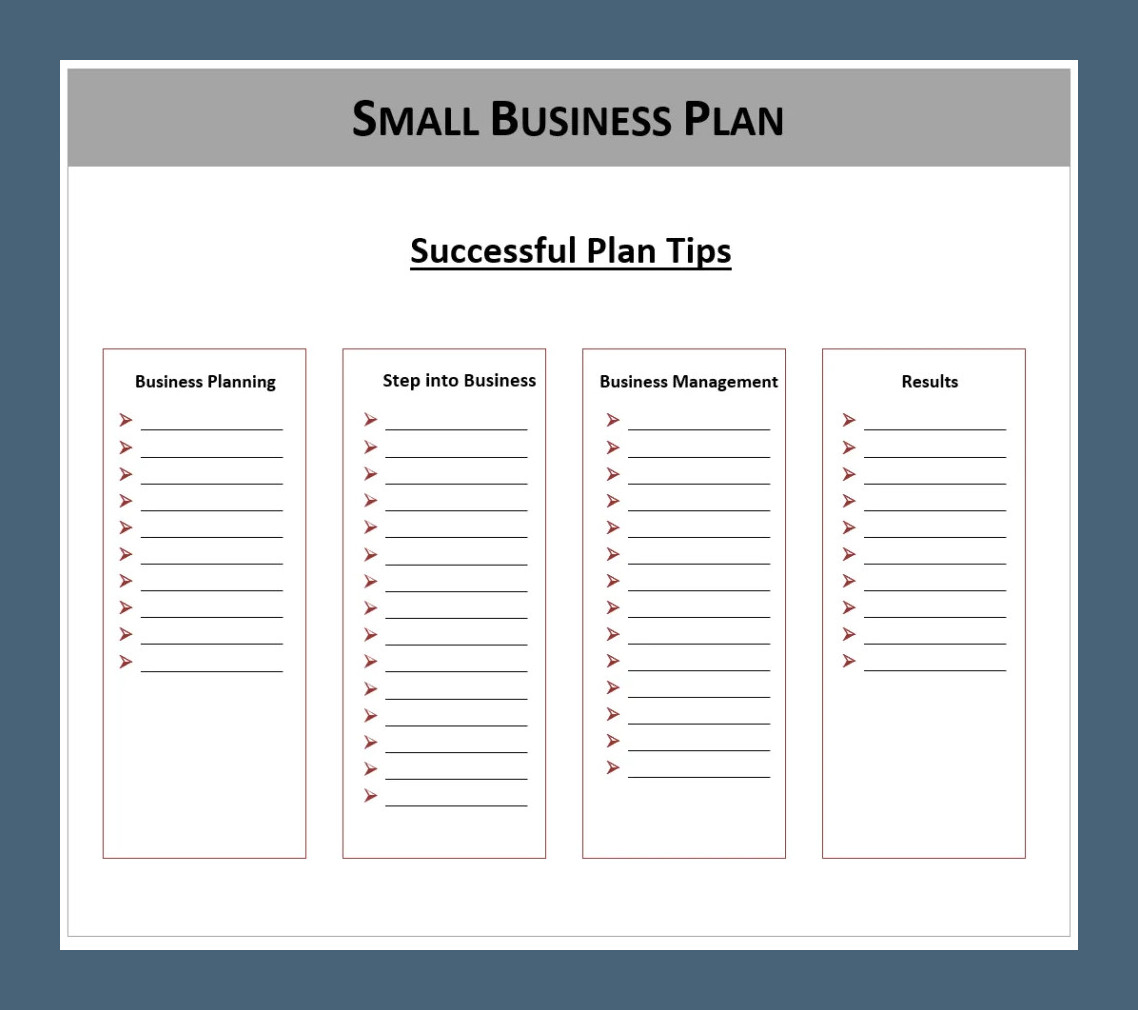 Sample Small Business Plan Template Sample Small Business Plan Template
