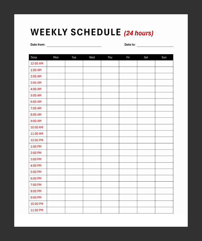 Sample Weekly Calendar Template Sample Weekly Calendar Template