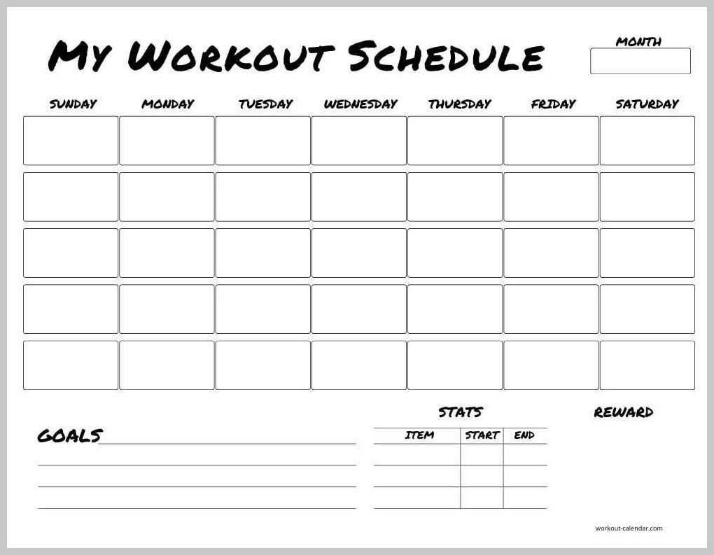 Sample Workout Schedule Template Sample Workout Schedule Template