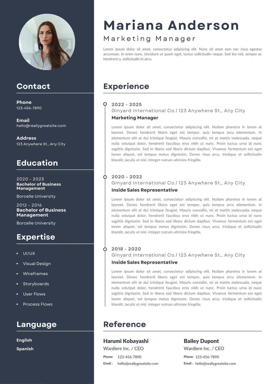 Sample of Modern Resume Template