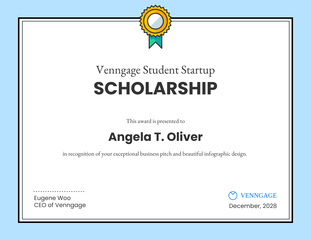 Scholarship Certificate Template Example Scholarship Certificate Template Example