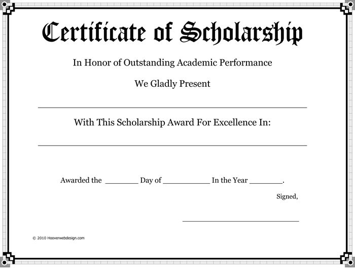 Scholarship Certificate Template Sample Scholarship Certificate Template Sample