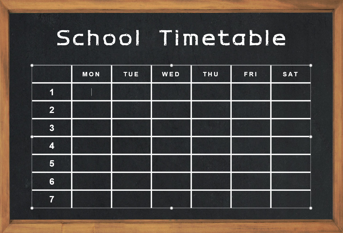 School Timetable Template School Timetable Template