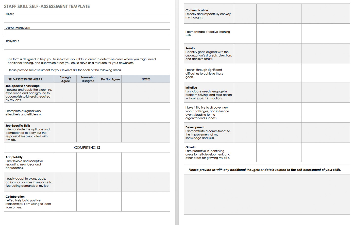 Self Performance Review Template Sample Self Performance Review Template Sample