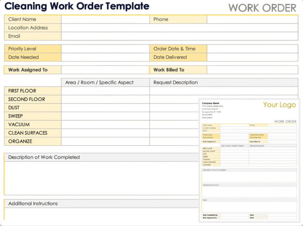Free Printable Service Order Template