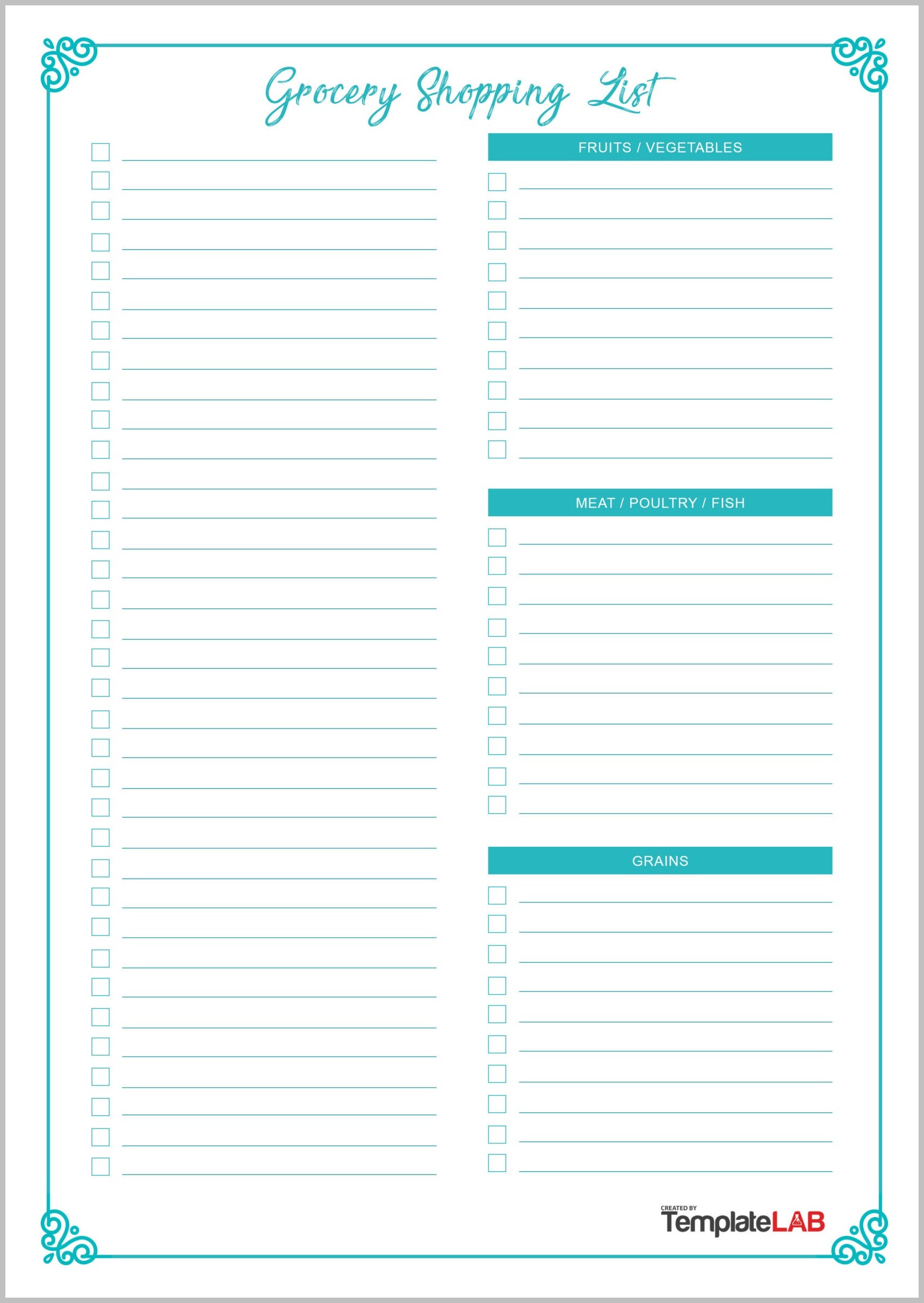 Shopping List Template Example Shopping List Template Example