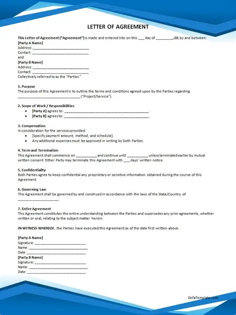 Simple Letter of Agreement Template Simple Letter of Agreement Template
