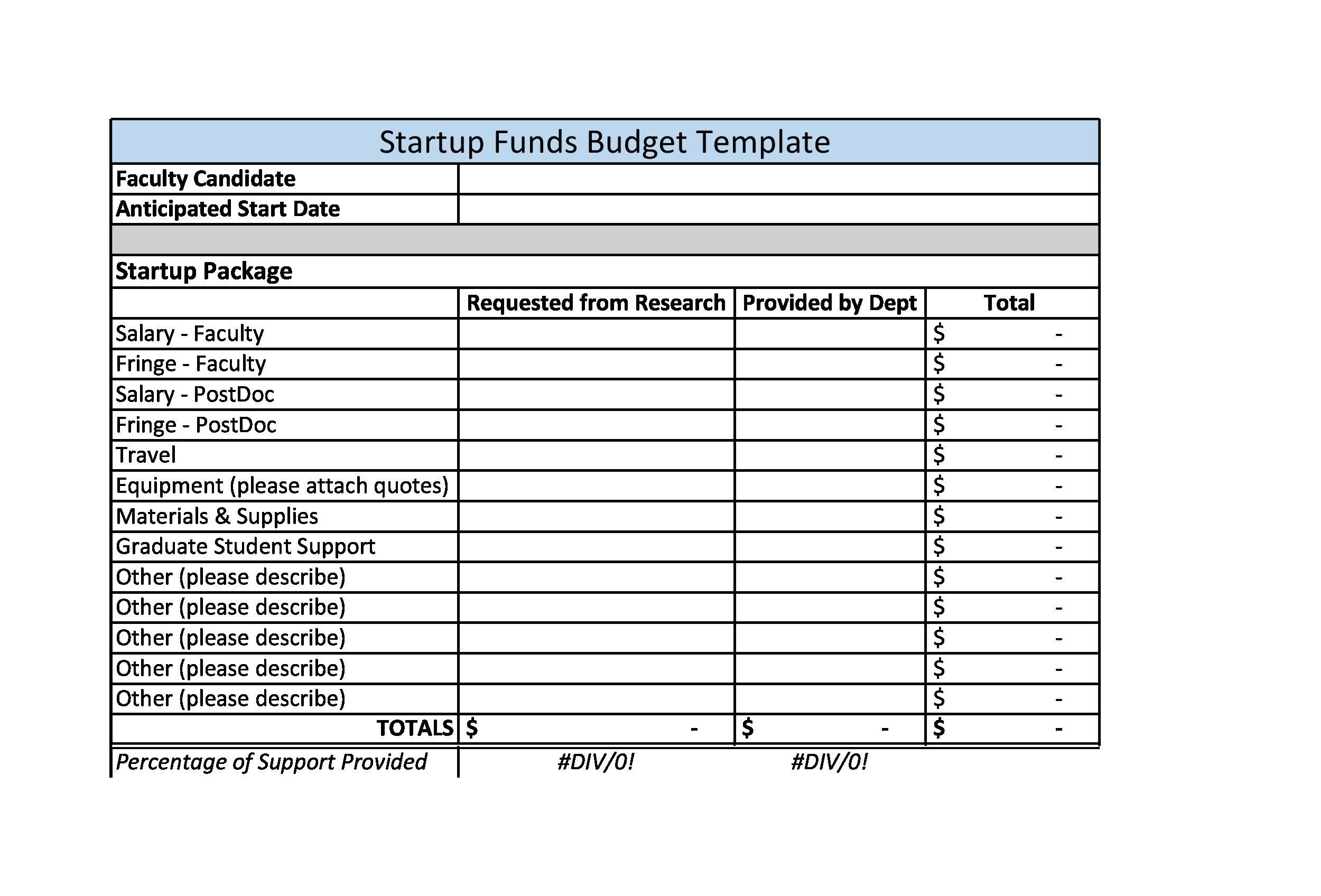 Startup Business Budget Template Example Startup Business Budget Template Example