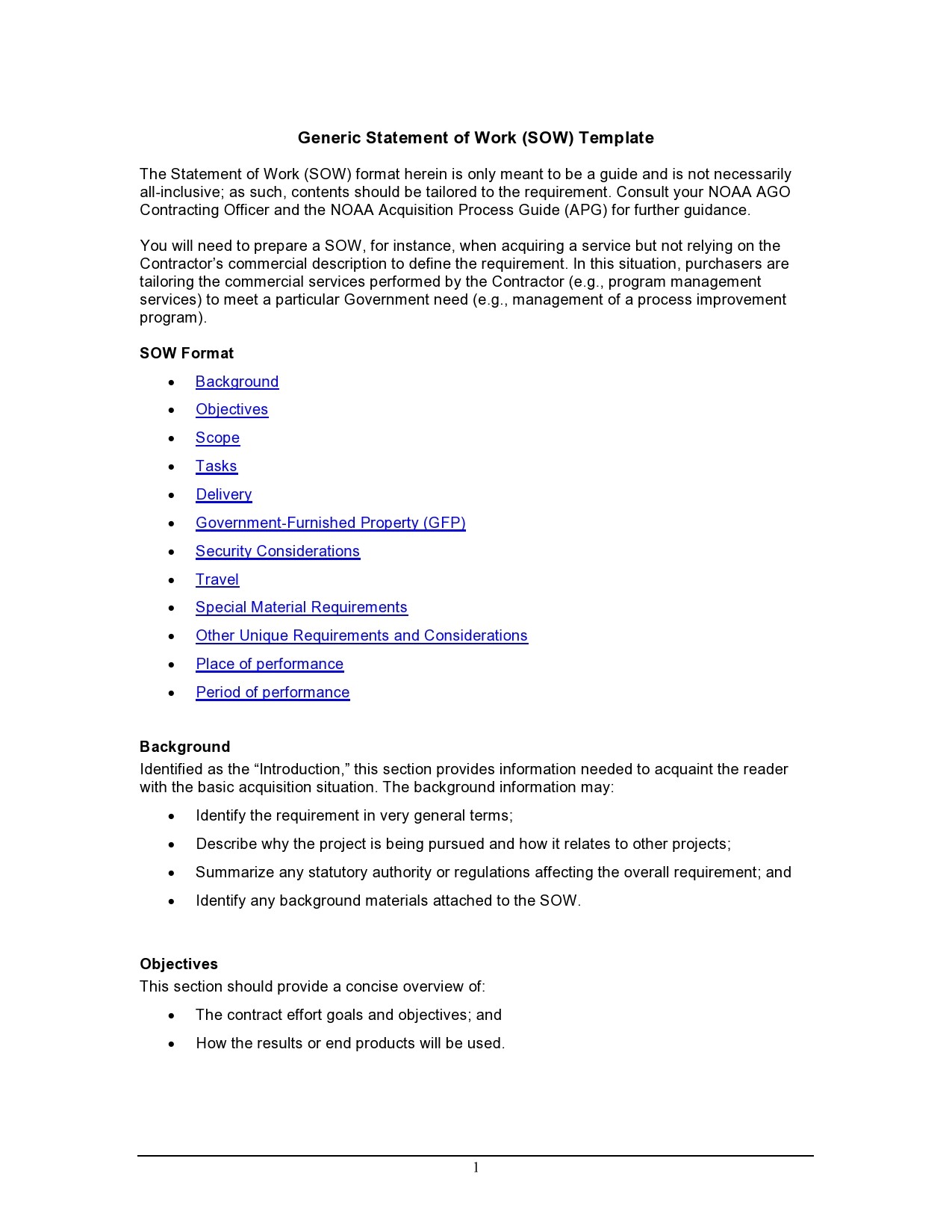 Statement of Work Template Example Statement of Work Template Example