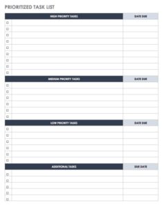 Free Printable Task Checklist Template