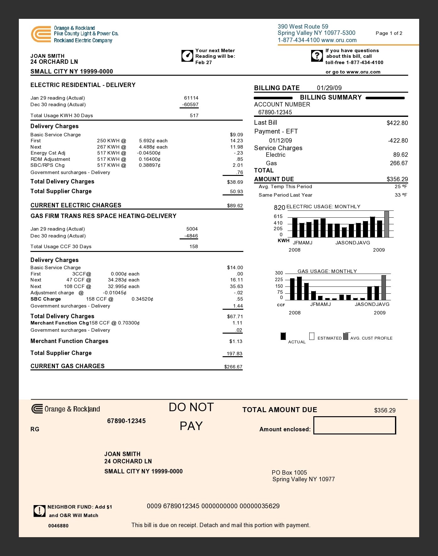 Utility Bill Template Sample Utility Bill Template Sample
