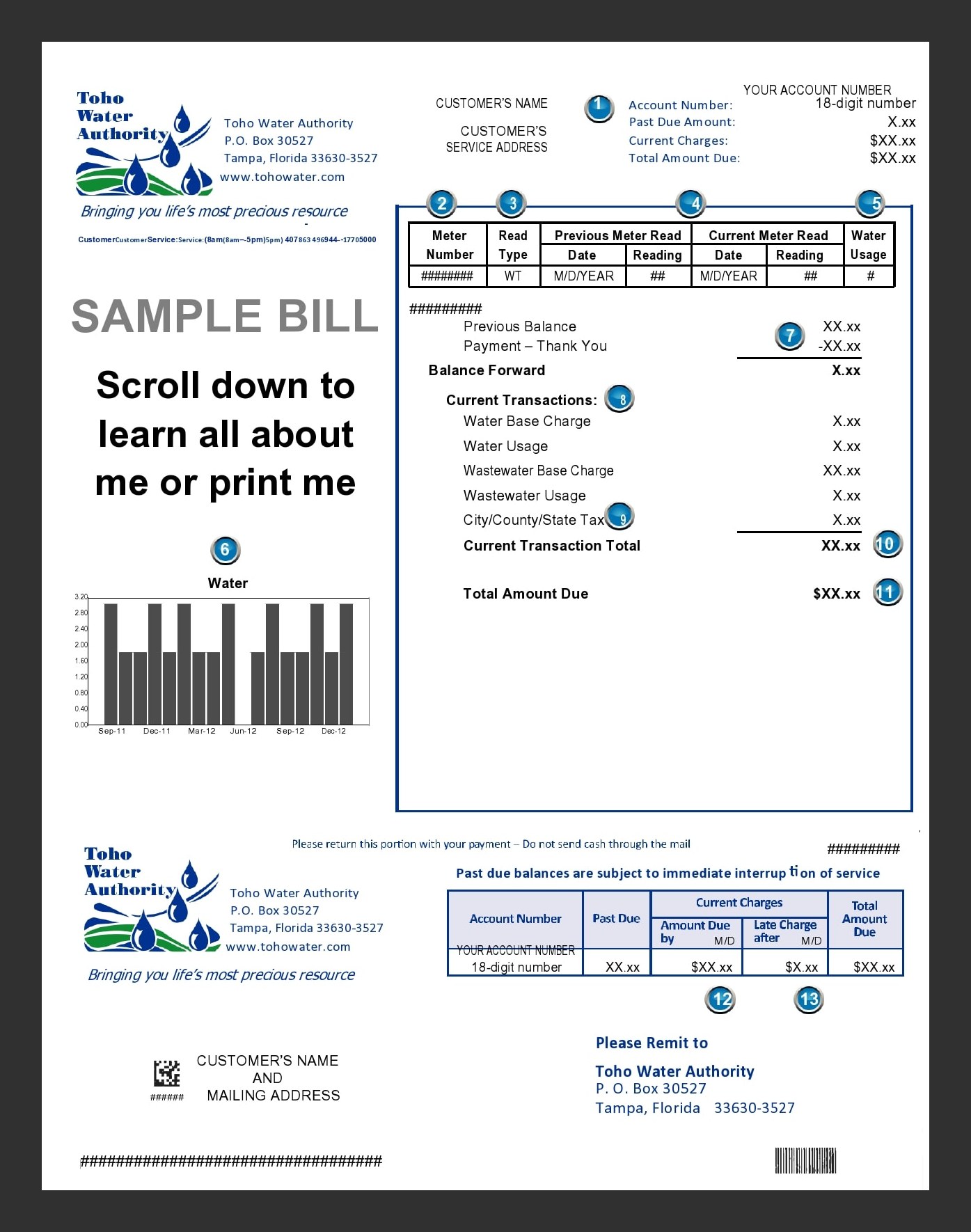 Utility Bill Template Utility Bill Template