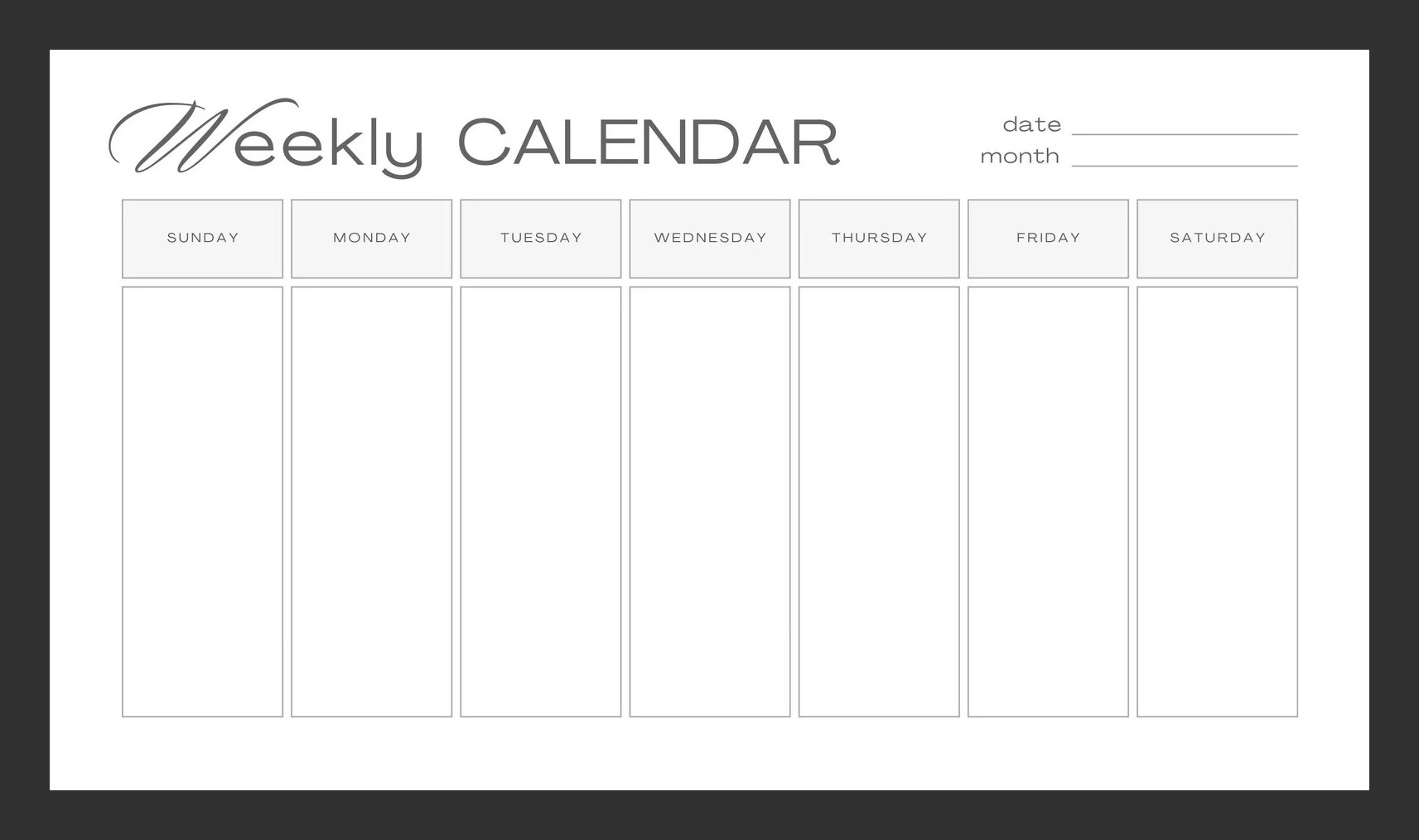 Weekly Calendar Template Sample Weekly Calendar Template Sample