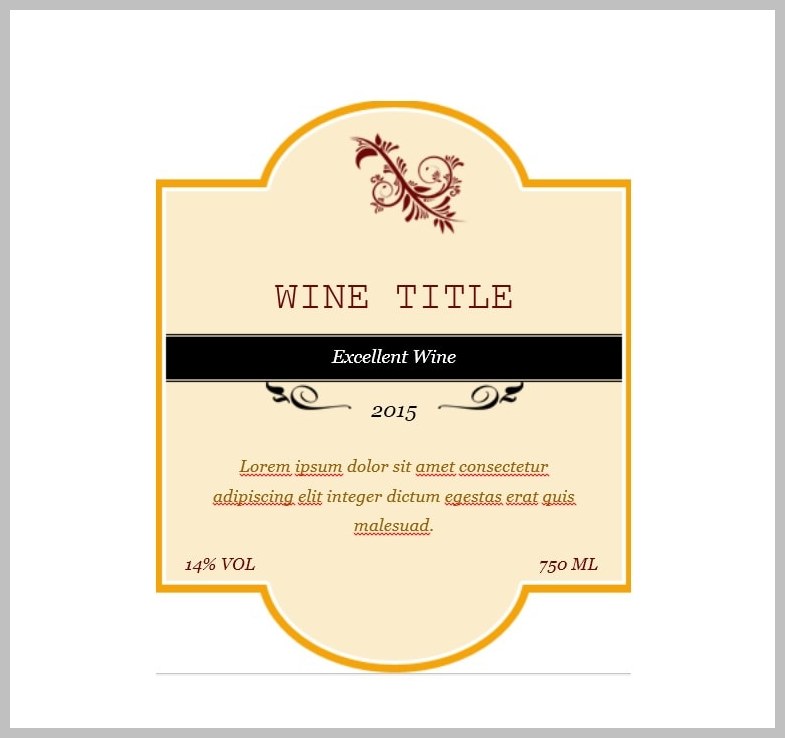 Wine Label Template Wine Label Template