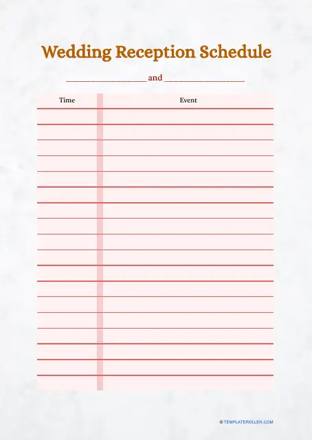 editable wedding timeline template