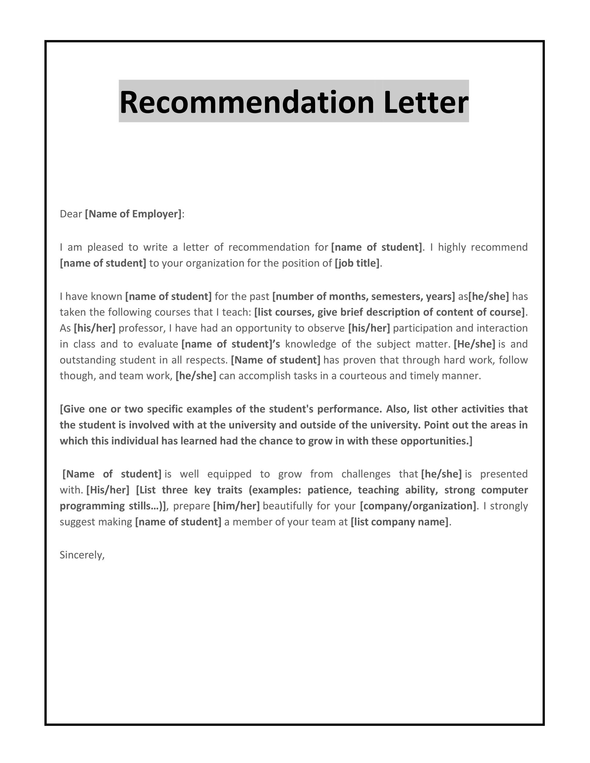 example professional letter of recommendation example professional letter of recommendation