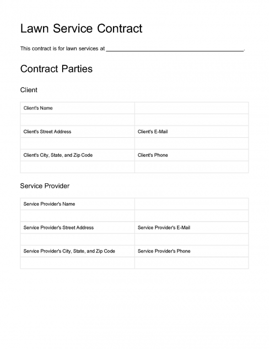 free lawn maintenance agreement template