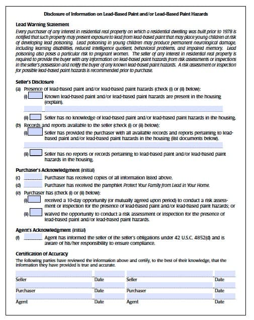 free lead based paint disclosure pdf free lead based paint disclosure pdf