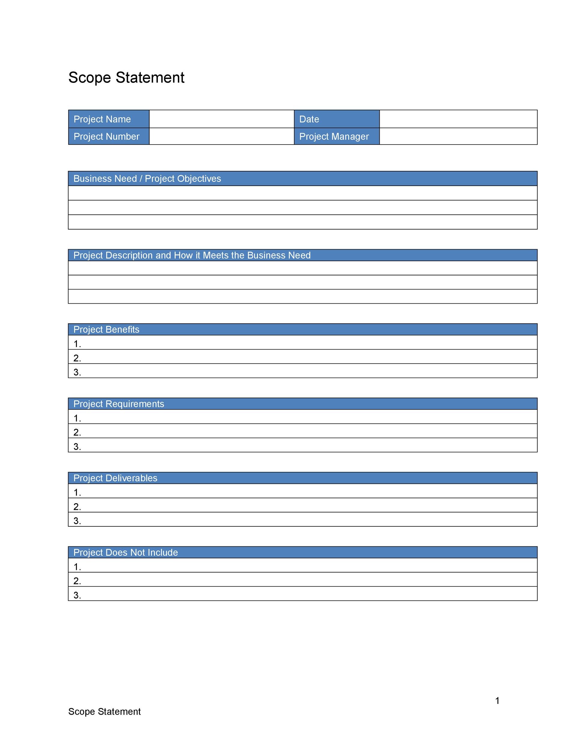 free project scope template word free project scope template word