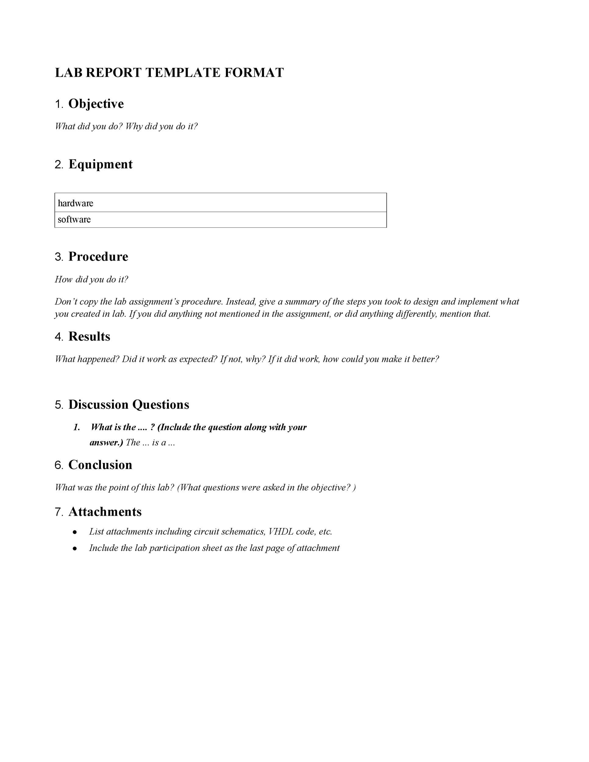 how to write a lab report