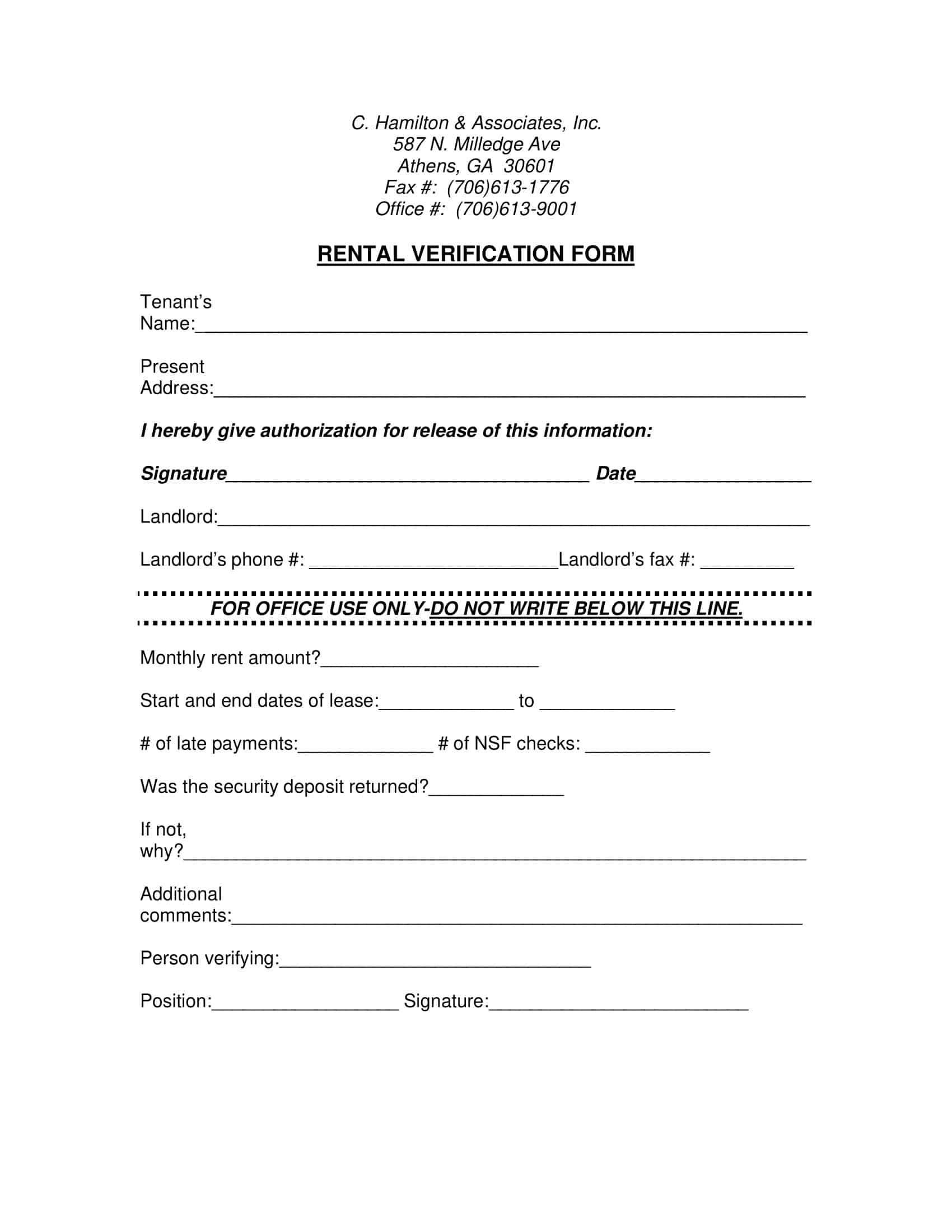 hud rental verification form