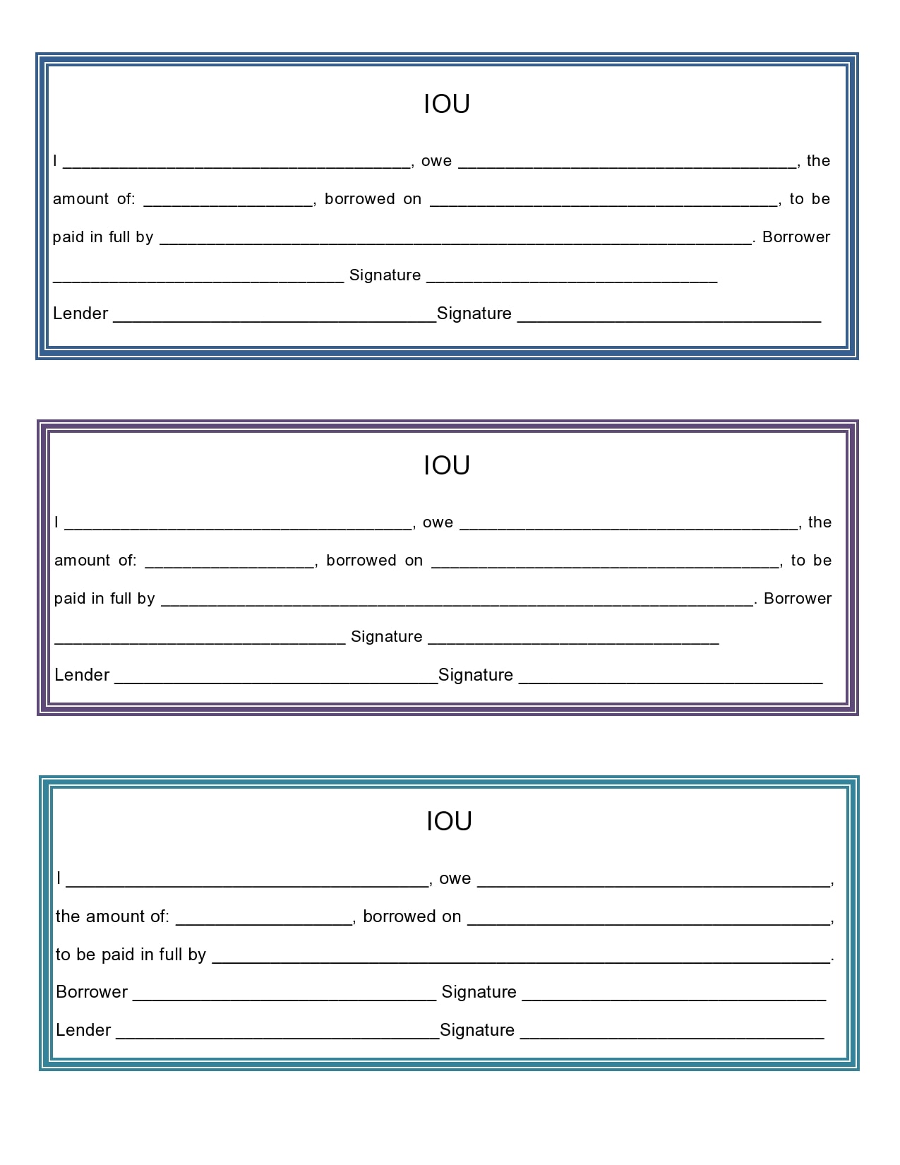 i owe you money template i owe you money template