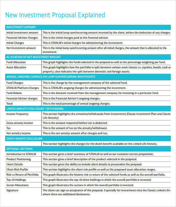 investment proposal example investment proposal example